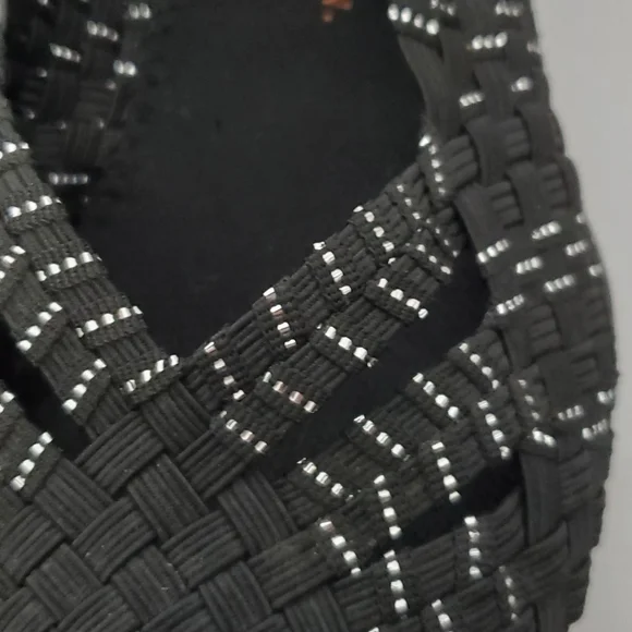 Bernie Mev Black and Silver Flat Size 38 - Picture 3 of 11
